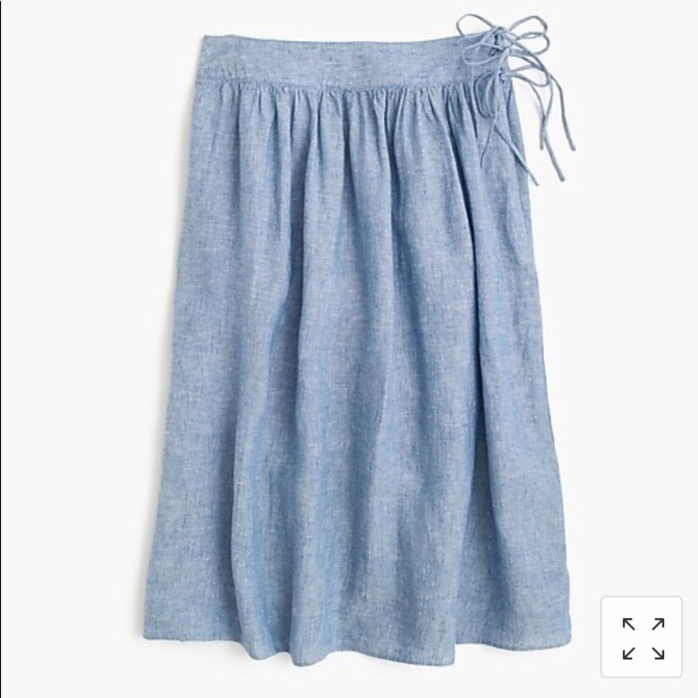 J. Crew easy linen midi skirt with ties